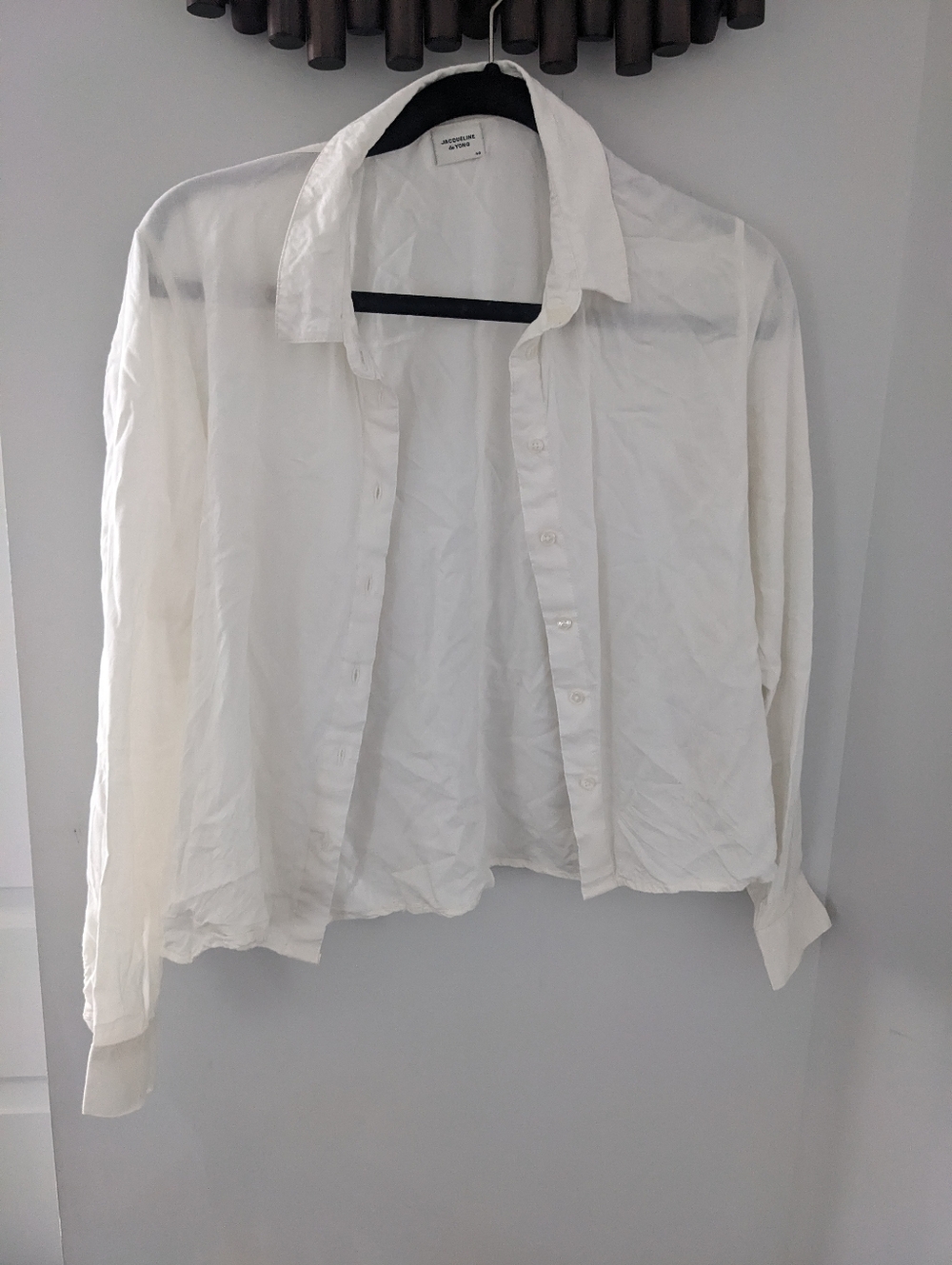 Women's Classic White Button-Down Shirt - Lightweight Top - Size US M